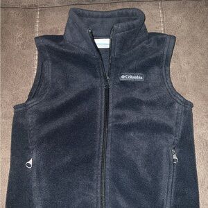 Columbia Black Fleece Vest with High Collar